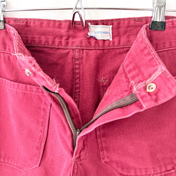 30 waist 1970s Dark Red Bell Bottom Jeans, Mid Rise Saks Fifth Ave - Picture 7 of 7